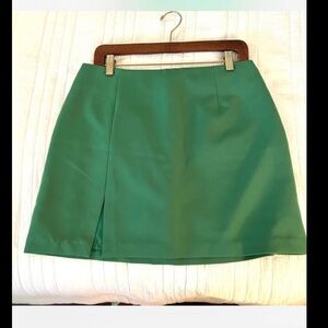 Asos Miss Selfridge Slit Hem Mini Skirt In Bright Green. Size 8.